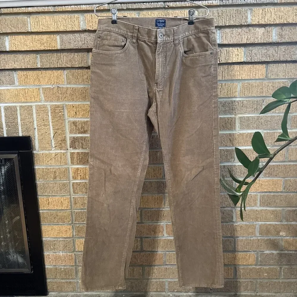 J Crew The Sutton Chino Pants corduroy Mens 32 Brown Preppy Stretch 32x32